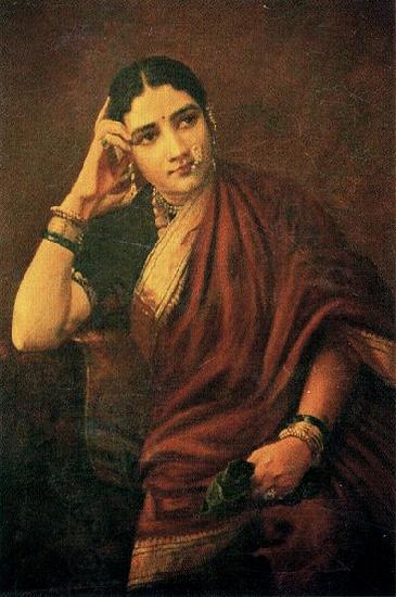 Raja Ravi Varma Expectation oil painting picture